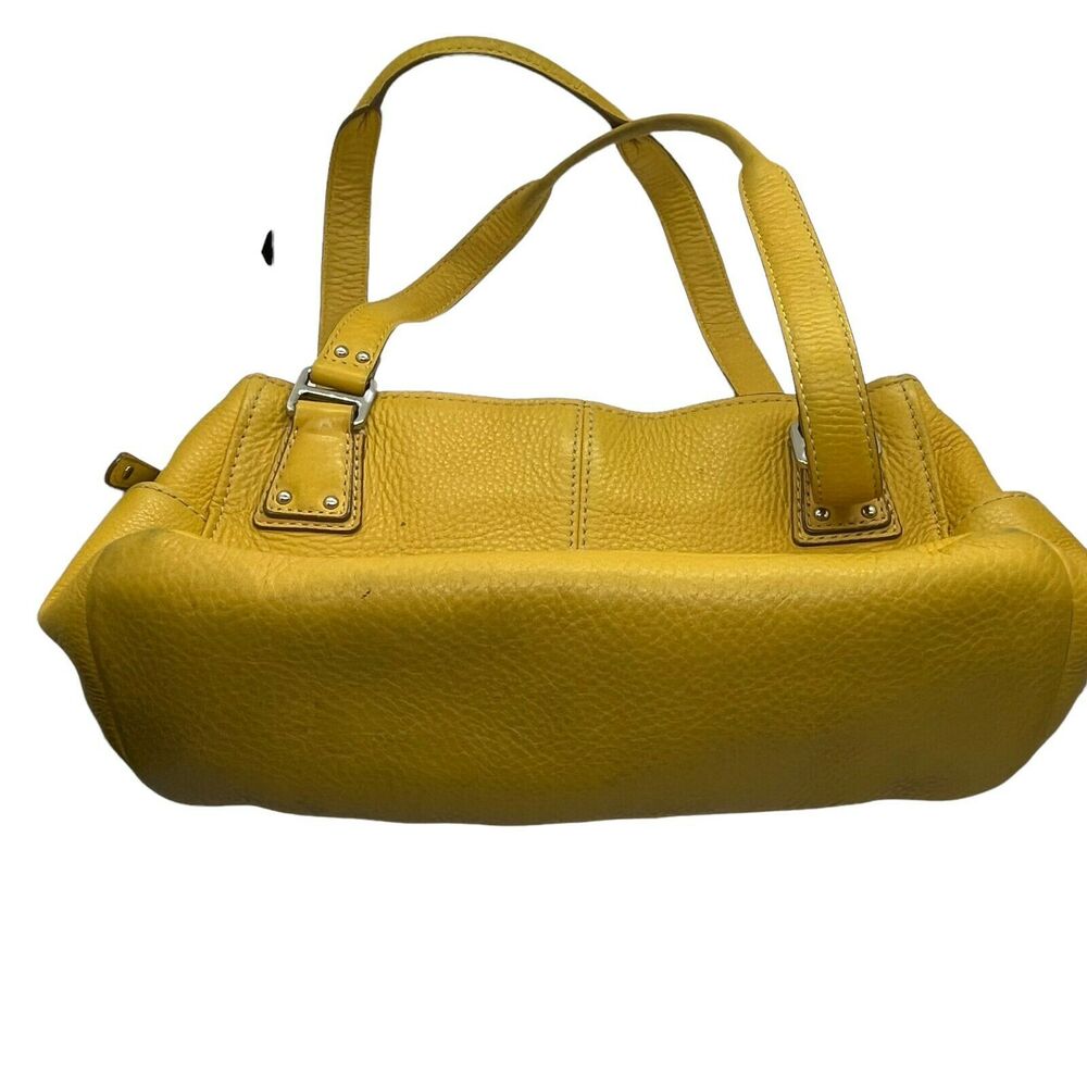 Fossil Satchel Handbag ZB9961 Womens Mustard Yellow Leather Inner Pockets Casual